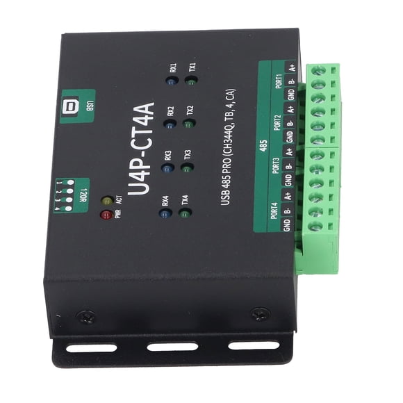 Serial Port Module, Industrial Grade Aluminum Alloy High Security USB To 4 Way Converter for Replacement