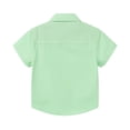 thumbnail image 2 of LittleSpring Boys Dress Shirt with Bow Tie Button-Down Short Sleeve for Kids Clothes Green 2T, 2 of 6