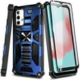 thumbnail image 5 of FYBTO Case for Samsung Galaxy A32 5G with Tempered Glass Screen Protector (Full Coverage), Full-Body Protective Shockproof [Military-Grade], Built-in Kickstand, Heavy-Duty Durable Case (Blue), 5 of 5