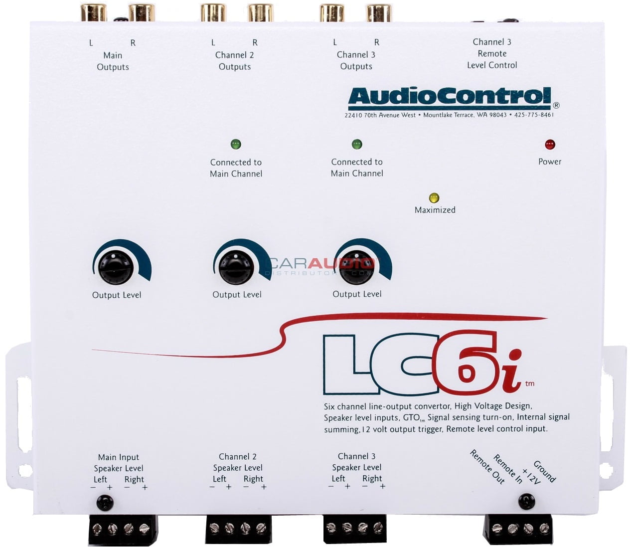 BLACK AudioControl LC6i 6-Channel Line Output Converter With Internal Summing