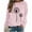002 Pink, variant on Hvot&aat Womens Dandelion Sweatshirt Round Neck Loose Long Sleeve Pullover Tops Casual Pullover