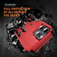 thumbnail image 5 of Dteck Case for iPhone 16 Pro, Heavy Duty Shockproof Protective Three Layers Phone Bumper Cover with Full Body Rubber Armor Bumper Dropproof Protection for iPhone 16 Pro,Red+Black, 5 of 5