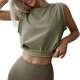 thumbnail image 1 of Guardurnaity Mujeres Crop Top Color sólido Sexy Deportes Gimnasio Camiseta suelta Escuela Club Playa Vacaciones Estética Mujer Ropa de verano Prendas para la parte del cuerpo Verde M, 1 of 5