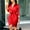 Red, variant on Ichuanyi Summer Dresses Women Professional Dress V-neck Long Sleeve Solid Bandage Shirt Dress
