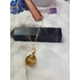 thumbnail image 2 of Acrylic Druzy Stone Faux Quartz Pendant Necklace - Geometric Round Charm Delicate Gold-Tone Chain, 2 of 11