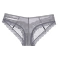 thumbnail image 3 of Gibobby Tangas de sexy mujer Calzoncillos de mujer Ropa interior transparente de encaje hueco Tentación Tangas sexuales Cintura Tanga(Gris oscuro,M), 3 of 5