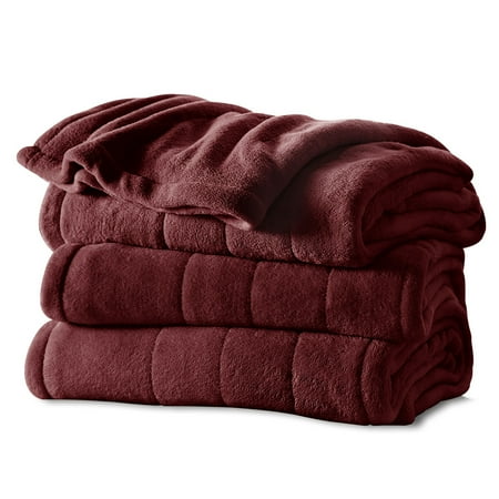 Sunbeam Electric Heated Microplush Channeled Blanket