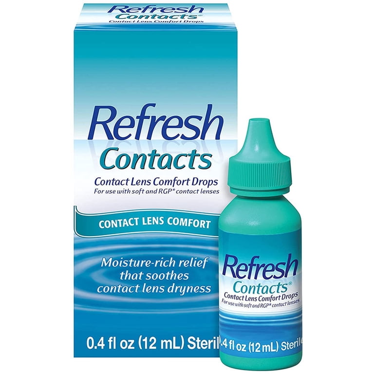 Refresh Contact Lens Comfort Eyecare, Lubricating & Moisture Drops, 0.4 Oz, 3-Pack