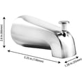 thumbnail image 3 of SENTO Nickel Universal Bathroom Tub Spout with Diverter, Heavy Duty Durable Metal Bathtub Faucet with Shower Diverter - 4 Inches 1/2"" IPS Inside Thread (Polished Chrome), 3 of 6