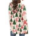 thumbnail image 5 of Christmas Cardigan Women Mid Length Coat Snowflake Outwear Fleece Warm Outfits Christmas Printed Outerwear Open Front Clothing Santa Claus Reindeer Tees Coats, 5 of 6