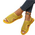 thumbnail image 6 of CIENVNSTG Womens Open Toe Flat Sandals Slingback Elastic Back Strap Breathable Mesh Hollow Out Design for Summer Beach Travel Casual Walking Wear Yellow 43, 6 of 6