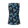 thumbnail image 5 of Xecao Blue Butterfly print women's scoop neck, loose-fit workout tank tops for the gym., 5 of 9