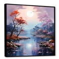 thumbnail image 2 of Designart "The Vivid Liquid Art Mystic Charm Of Lakes And Rivers I" Landscape Lake River Floater Framed Canvas Wall Art, 2 of 5