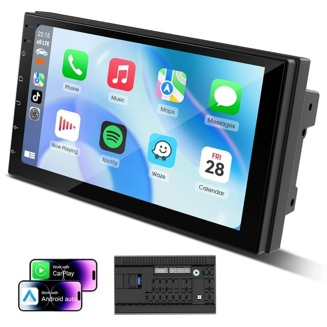 Audio estéreo para coche 7 Double Din Android 13 con CarPlay y GPS