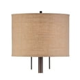thumbnail image 4 of Possini Euro Design Garth Modern Floor Lamp Standing 63 1/2" Tall Oil Rubbed Bronze Burlap Fabric Drum Shade for Living Room Bedroom Office House Home, 4 of 7