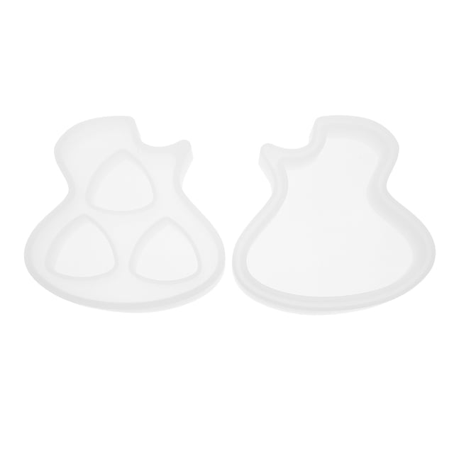 EeaseMX 2 moldes de epoxi para guardar púas de guitarra (blanco lechoso)