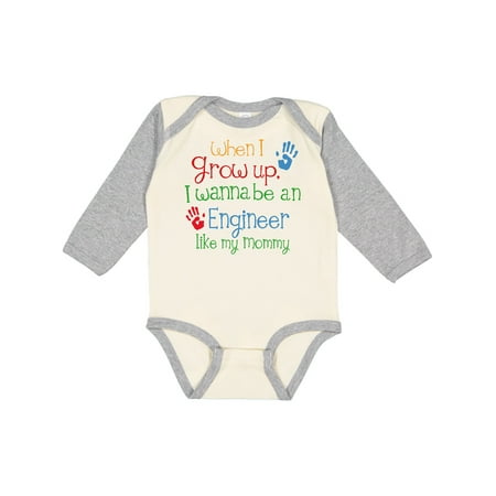 

Inktastic Engineer Like Mommy Gift Baby Boy or Baby Girl Long Sleeve Bodysuit