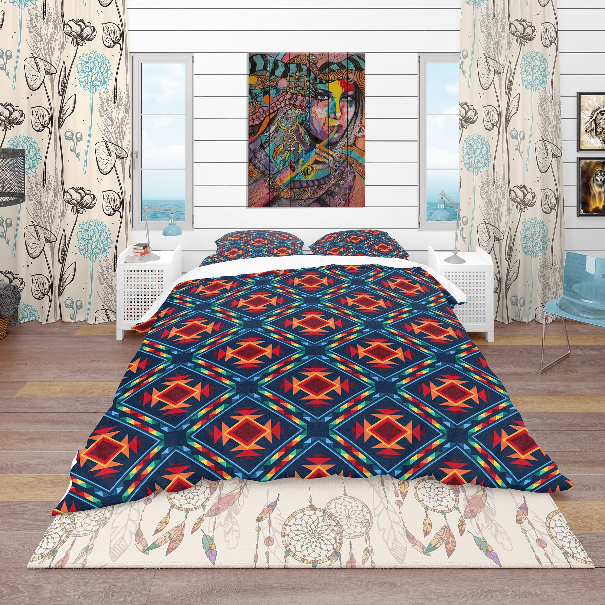 Designart 'Tribal Abstract Pattern' Bohemian & Eclectic Duvet Cover Set