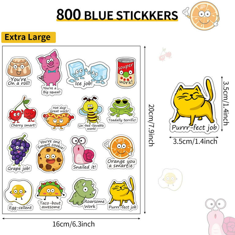 1roll Good Job Stickers 500pcs Set 1 Inch Cartoon Animal Rainbow Star  Reward Tape for Office School Decoration A7217