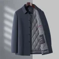 thumbnail image 3 of Chaqueta fina de invierno para hombre con forro desmontable, abrigo de algodón, abrigo informal de negocios, chaqueta gruesa, ropa de seda, 3 of 4