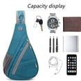thumbnail image 4 of Hukapapa Bolsa para bicicleta de montañismo Bolsa de pecho multifuncional Bolsa de hombro simple oblicua Bolsa de pecho para hombres y mujeres Bolsa de deportes al aire libreLago verde, 4 of 5