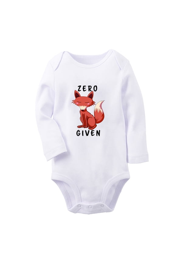 Zero Given Animal Fox Funny Rompers, Newborn Baby Unisex Bodysuits, Infant Jumpsuits, Toddler Kids Long Sleeve Oufits (White, 0-6 Months)