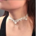 thumbnail image 5 of HOOUN Women's Fashion Jewelry White Pendant Lace Choker Wedding, 5 of 8