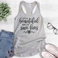 thumbnail image 2 of It's A Beautiful Day To Save Lives Tank Top, Ladies Racerback Tank Top Nurse Tank Medical Drama Doctor Tank, Silver Gray, Small, 2 of 3