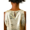 thumbnail image 6 of DARING DIVA Women's Metallic Sleeveless Tank Top XL Gold, 6 of 7