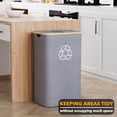 thumbnail image 2 of SpaceAid Recycling Bin for Kitchen 26 Gallon, 100L Recycle Bin with Lid and 2 Reusable Inner Bags, for Bottle Can Glass Plastic Stickers, Grey, 2 of 5