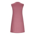 thumbnail image 5 of Lorytime Women's Casual Dresses Midi Length Pink Ring Hole V Neck Tank Dress Sleeveless Solid Sundress Knee Length Dress Loose Fashion Travel Dress Summer Beach Vacation XL, 5 of 8