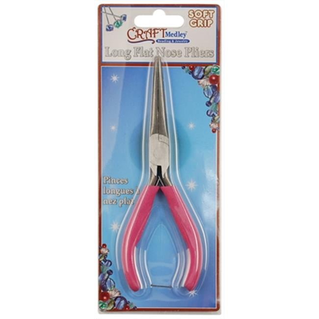 Long Flat Nose Pliers with Soft Grip Handle