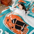 thumbnail image 4 of jejeloiu Rugby Game Gaming 7-Piece Bedding Comforter Set,Football Sport Lover King Bedding Sets For Kids Reversible, 4 of 8