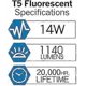 thumbnail image 2 of T5 High Efficiency 840 Cool White Fluorescent 549mm Tube 4000k HE (FH1840), 2 of 5