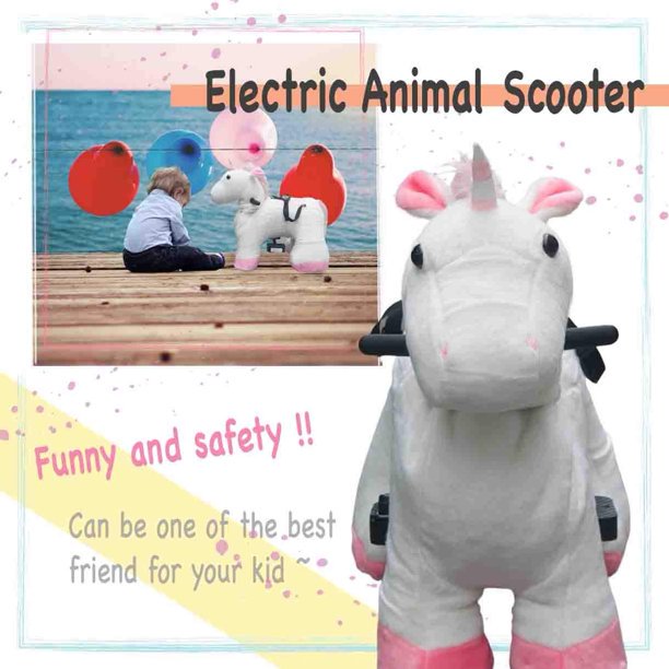 Rechargeable 6V/7A Plush Animal Ride On Toy for Kids (3 ~ 7 Years Old) With Safety Belt Unicorn - image 3 of 6