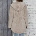 thumbnail image 5 of TKLPEHG Long Fleece Jacket Women Long Sleeve Hooded Winter Coat Oversized Hoodies Button Warm Trendy Outwear (Khaki,M), 5 of 7