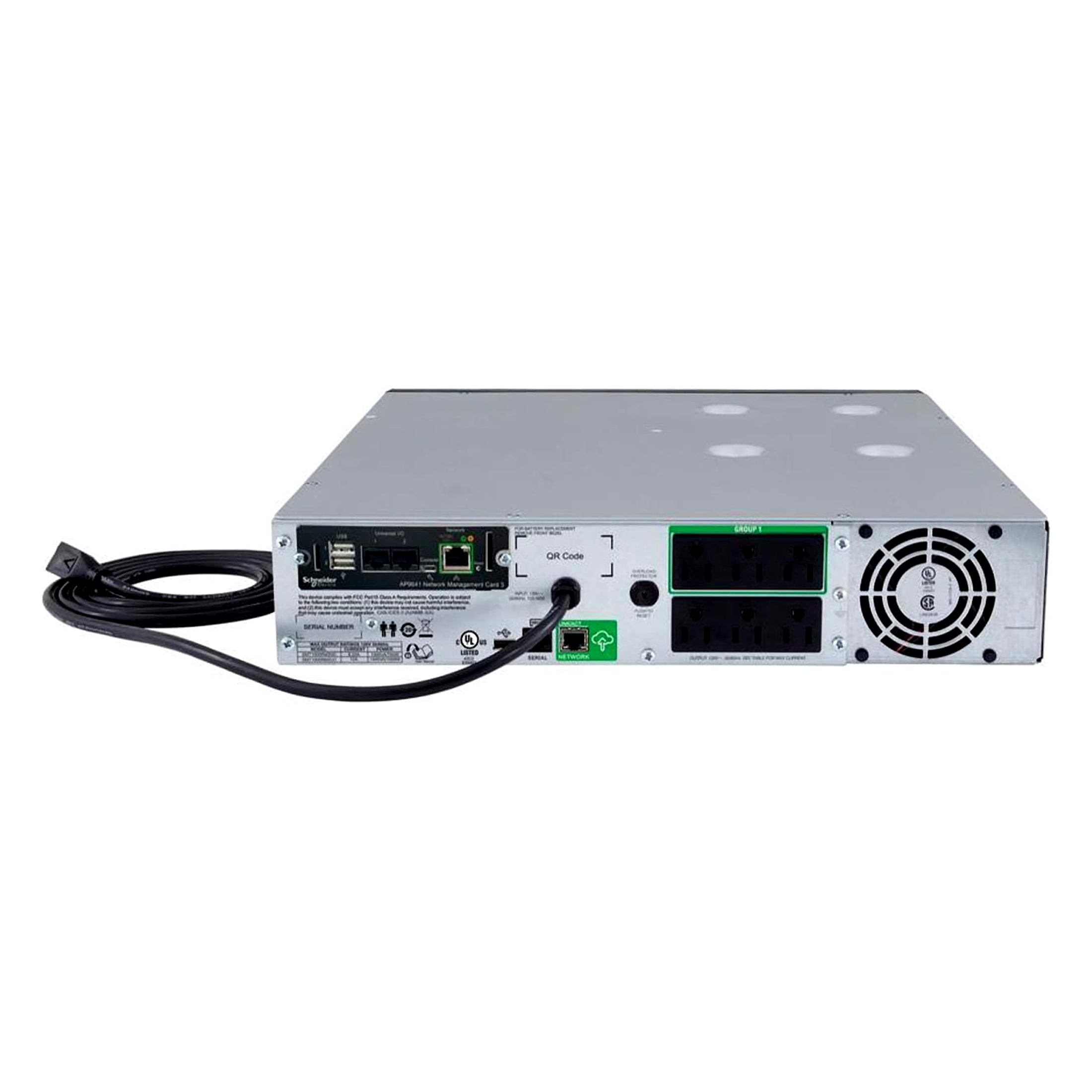 APC Smart-UPS, Line Interactive, 1500VA, Rackmount 2U, 120V, 6x NEMA 5-15R outlets, SmartConnect Port+Network Card, AVR, LCD