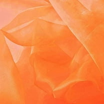 DECORATIVE SILK INC. Sparkle Crystal Sheer Organza Fabric Shiny 60" inch wide by the yard (Orange)