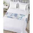 thumbnail image 5 of Xipuska Navy Blue Coastal Bed Runners for Twin Size Bed, Decorative Bed Throws for Foot of Bed, Summer Lobster Coral Nautical Bed Runner Sofa Throw Bedding Scarf Protector Slipcover for Bedroom/Hotel, 5 of 6