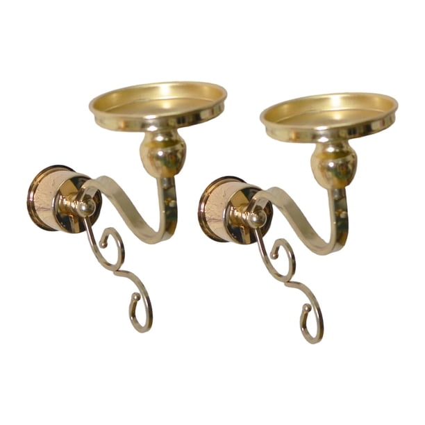 Elegante portavelas de pared de hierro, juego de candelabros de estilo vintage Oro