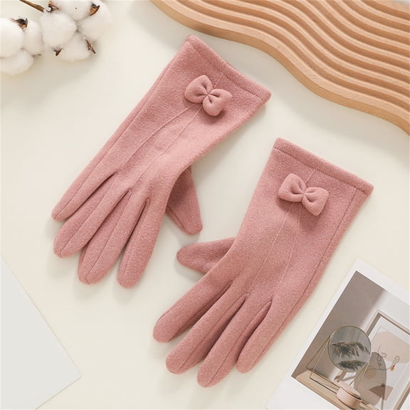 WHEANG Fall Fashion Must Haves Winter Warm Fleece Lined Touchscreen Gloves 1 Pc Pink One Size