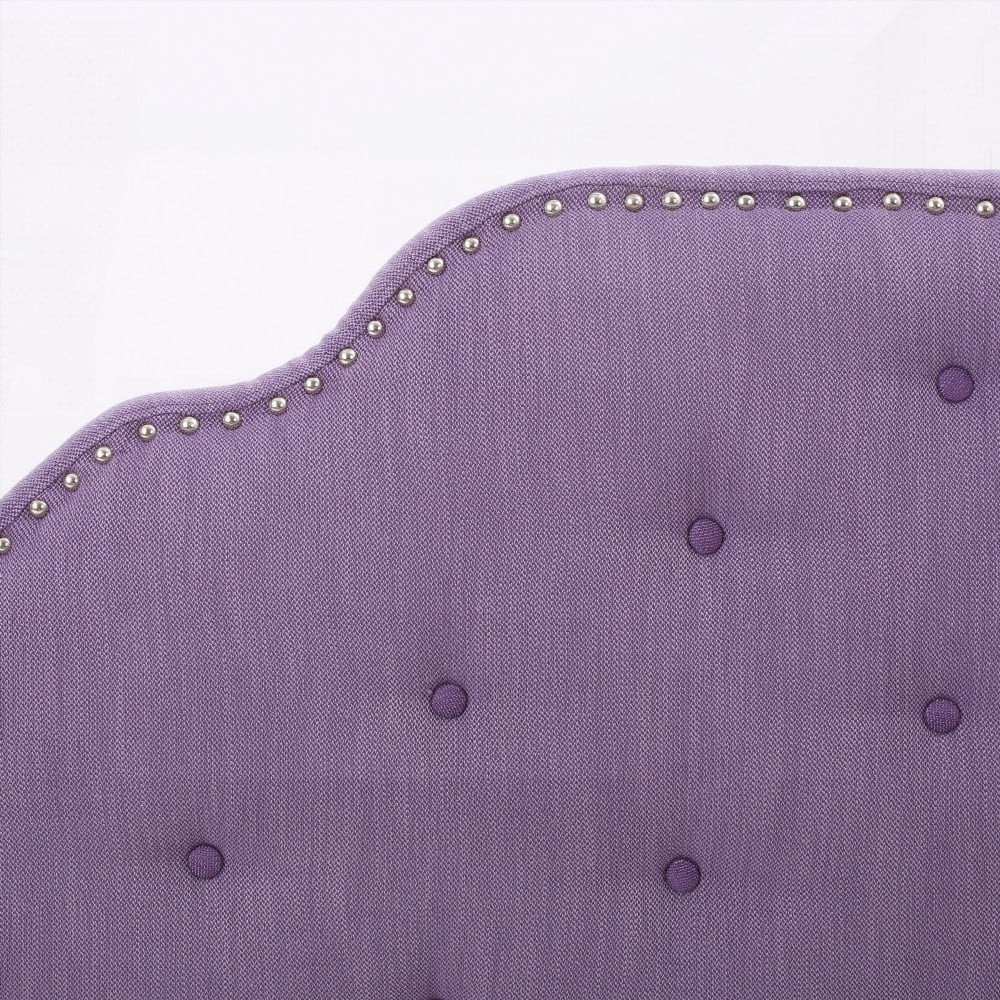 Tufted Headboard Queen Size - Solid Wood & Metal, Button Tufted Design