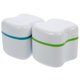 thumbnail image 1 of EeaseMX Caja para dentaduras postizas (2 unidades), caja de baño para dentaduras postizas, caja de almacenamiento con cesta de enjuague (verde + verde lago), 1 of 7