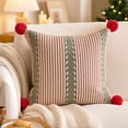 thumbnail image 4 of Christmas Pillows Vintage Throw Pillow with Insert Soft & Pom Pom Corner for Sofa Couch Living Room Bedroom Armchair Christmas Decorations by MPOISVA, 4 of 7