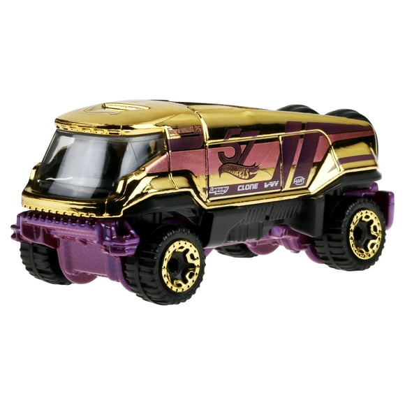 Hot Wheels 1:64 Scale Die-Cast Toy Car or Truck with Purple- & Gold-Colored Deco, Baja Bison T5