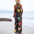 thumbnail image 3 of Summer Beach Jumpsuits for Women 2025 Vintage Floral Pattern Bib Pants with Pockets Bohemian Casual Wide Leg Rompers, 3 of 6