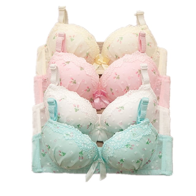 12Y-18Y Big Girls Bra Breathable Wire Free Training Bras for Young Girls Kids Adjustable Breathable Floral Bra UnderwearYellow14 He Qiyong unisex