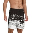 thumbnail image 2 of Lukts Piano Keys With Musical Notes for Men's Short Pajama Pants, Elastic Waist Drawstring Casual Shorts, Home Pajamas-Small, 2 of 6