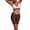 Coffee, variant on MOJOGO Two Piece Beachwear for Women Color Block Swim Top High Waisted Cross Waist Pants with Side Pocket Sporty Tankinis XL