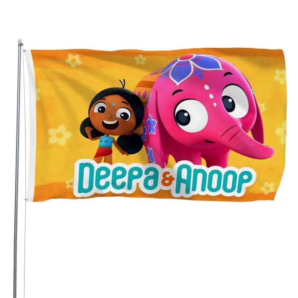 Deepa y Anoop Bandera impresa con temática, regalo perfecto para fanáticos, amigos y familiares, y adecuada para actividades al aire libre e interiores, decoraciones de fiesta. 90 cm × 150 cm.